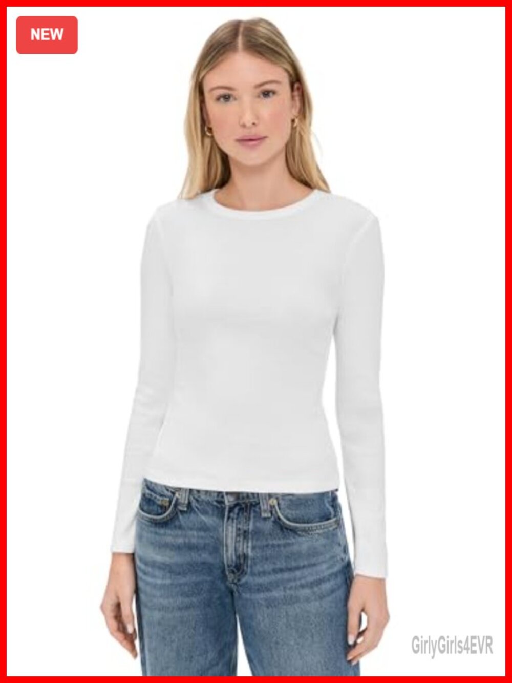 Leset Nando Slim Fit Long Sleeve Crew Neck Cotton T-Shirt